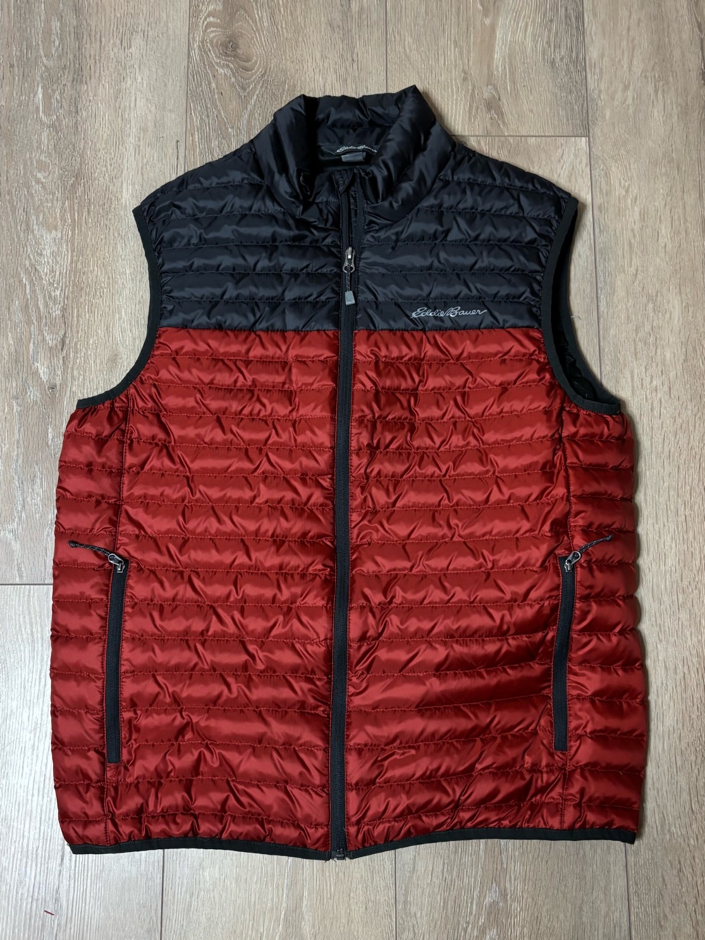 Eddie Bauer Kids Red and Black Quilted Puffer Vest